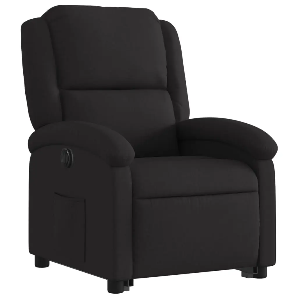 Electric Recliner Chair Black Fabric Power Lift Armchair for Elderly
