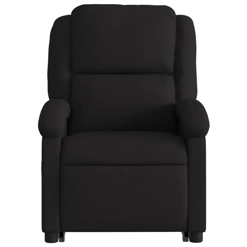 Electric Massage Recliner Chair Black Fabric Power Lift Function for Elderly