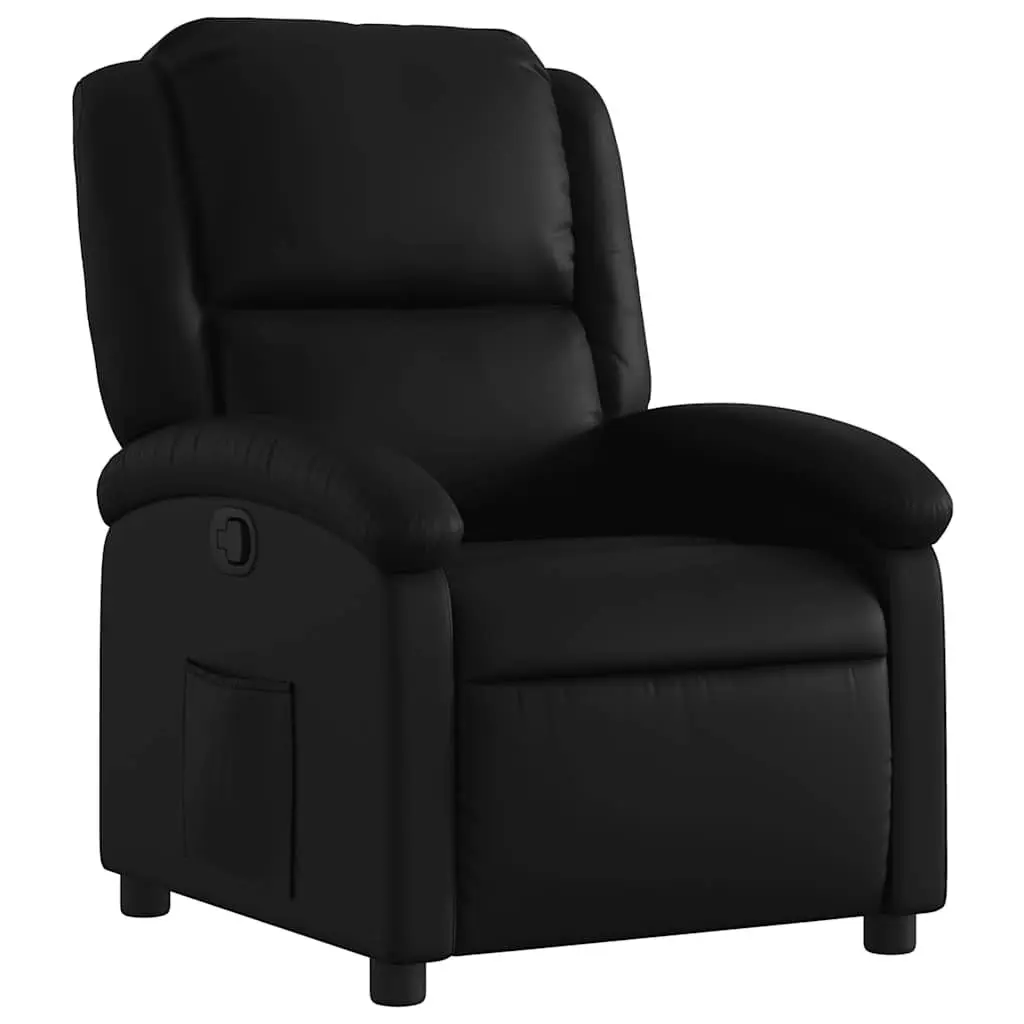 Recliner Chair Manual Reclining Armchair with Footrest Padded Black Lounge