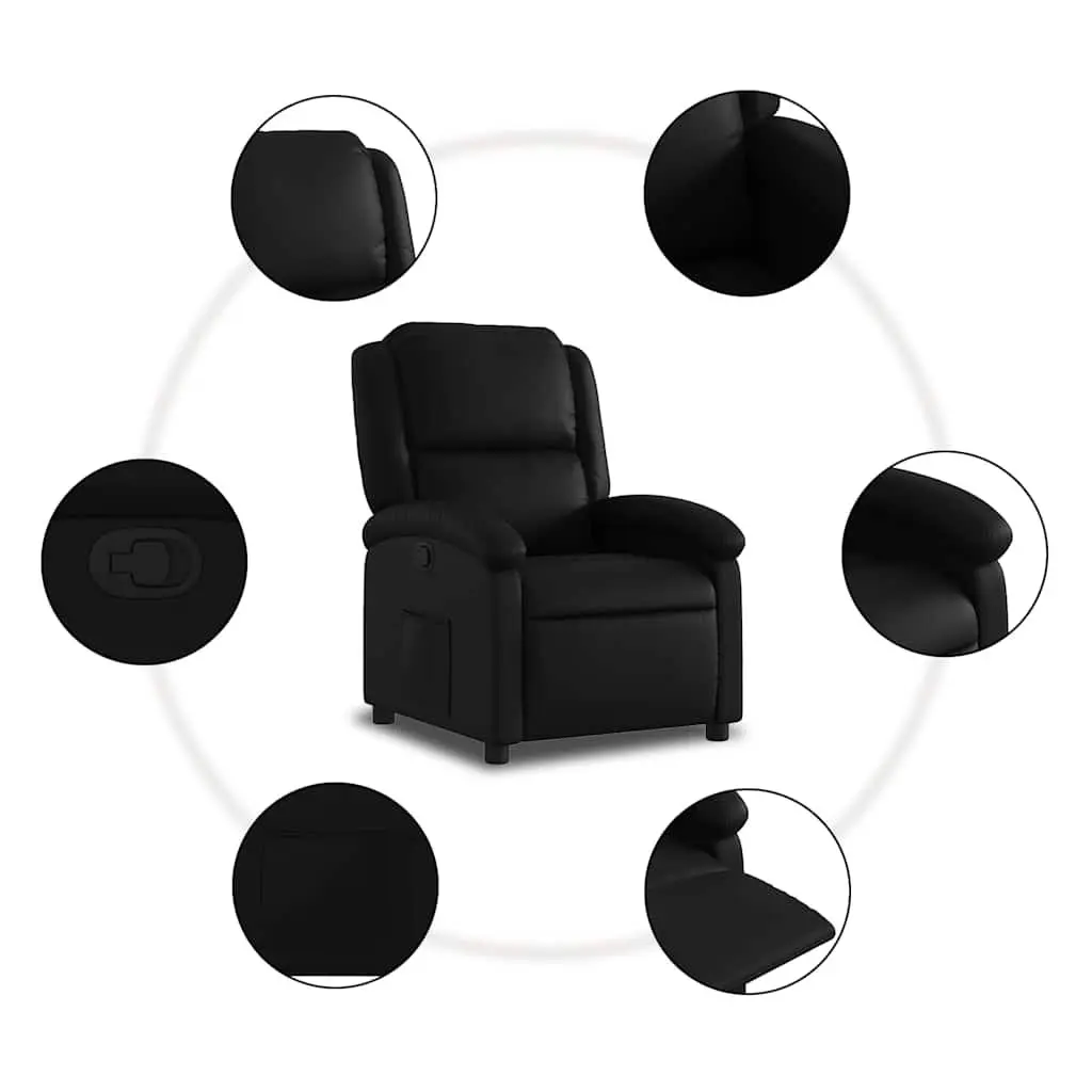 Recliner Chair Manual Reclining Armchair with Footrest Padded Black Lounge