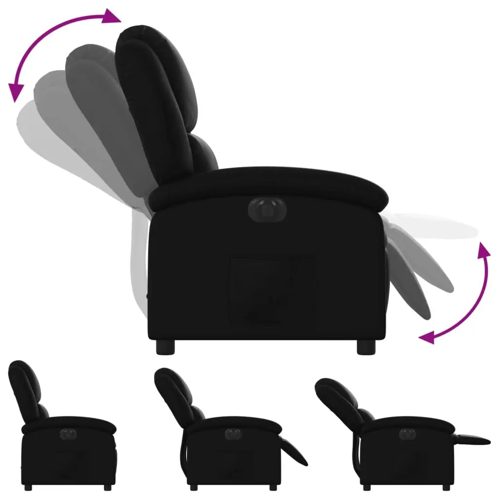 Electric Recliner Armchair Adjustable Remote Control Black Faux Leather 135 Degrees