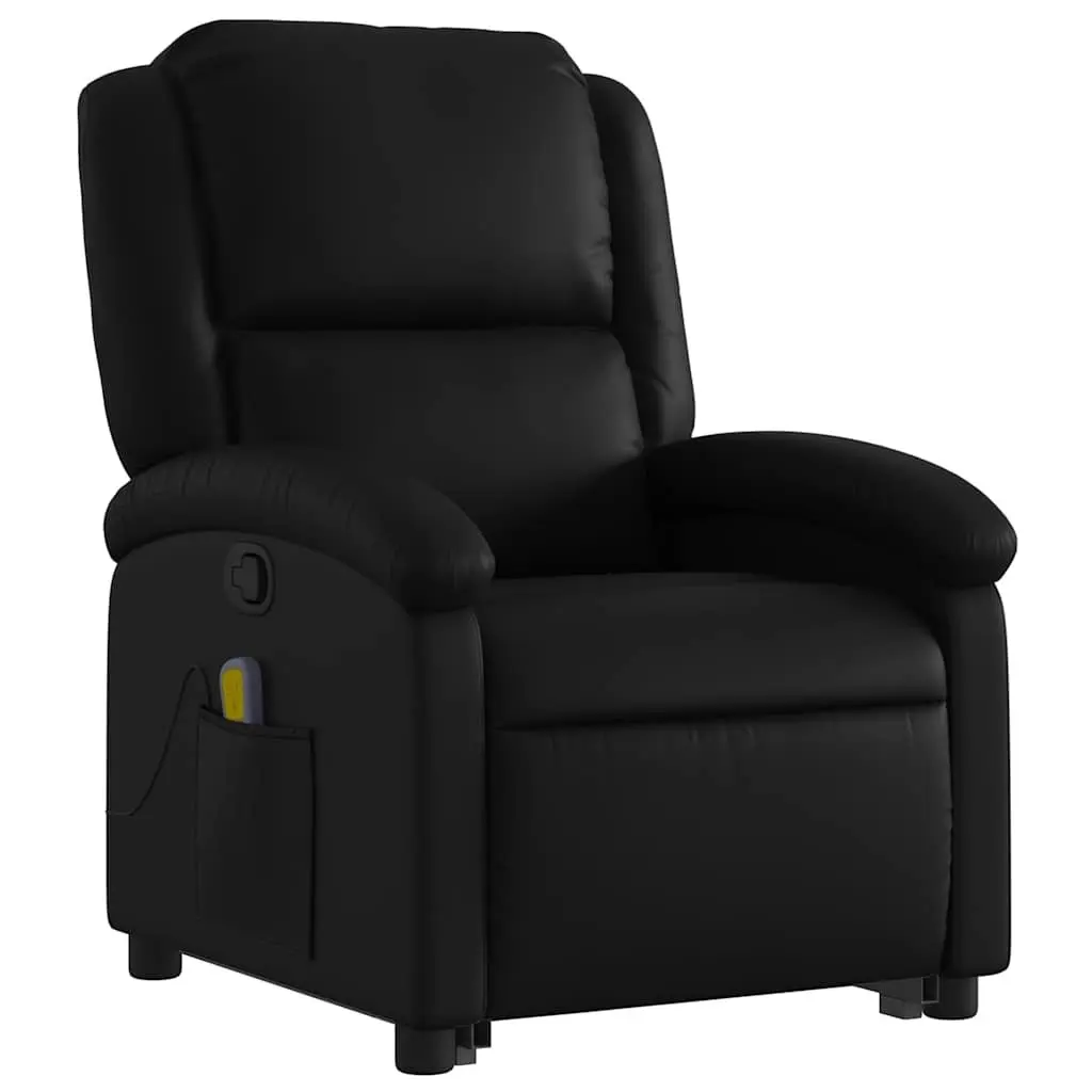 Electric Massage Chair Black Recliner Power Lift Vibration Faux Leather 135 Degrees