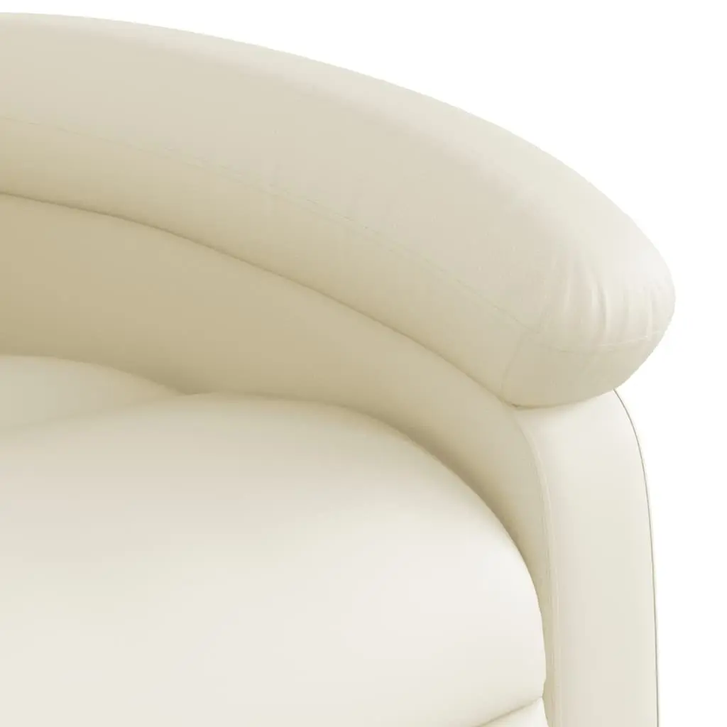 Stand Up Massage Recliner Chair Cream Faux Leather Electric Power Lift Vibration