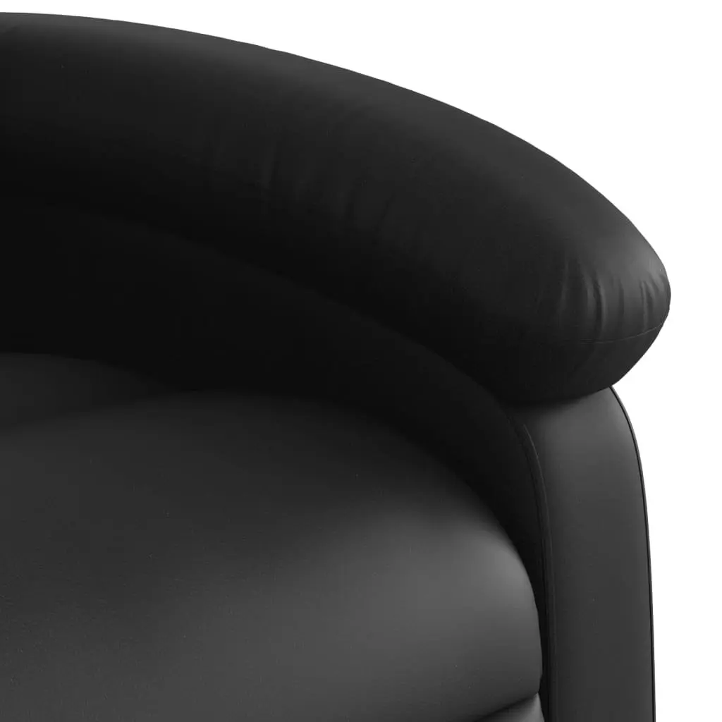 Electric Recliner Chair Faux Leather Black Power Lift Adjustable Backrest and Footrest