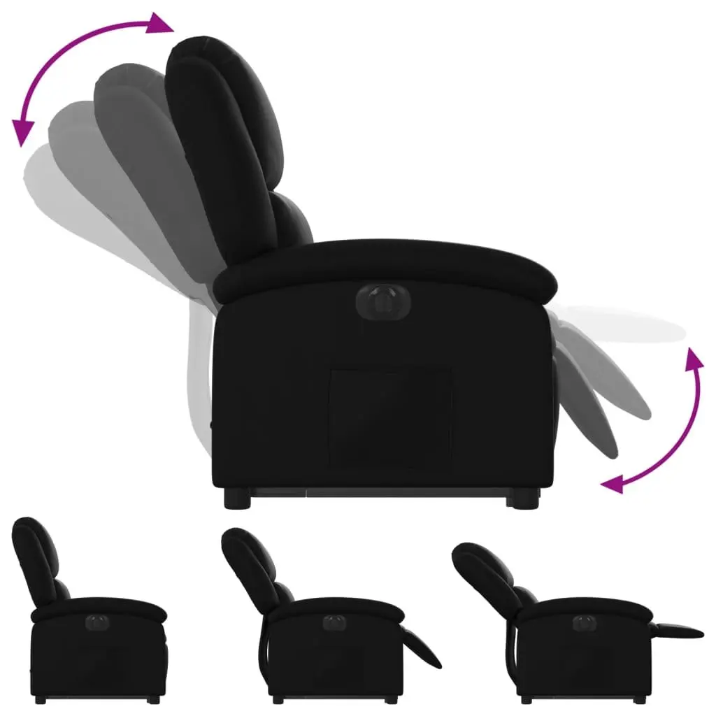 Electric Recliner Chair Faux Leather Black Power Lift Adjustable Backrest and Footrest
