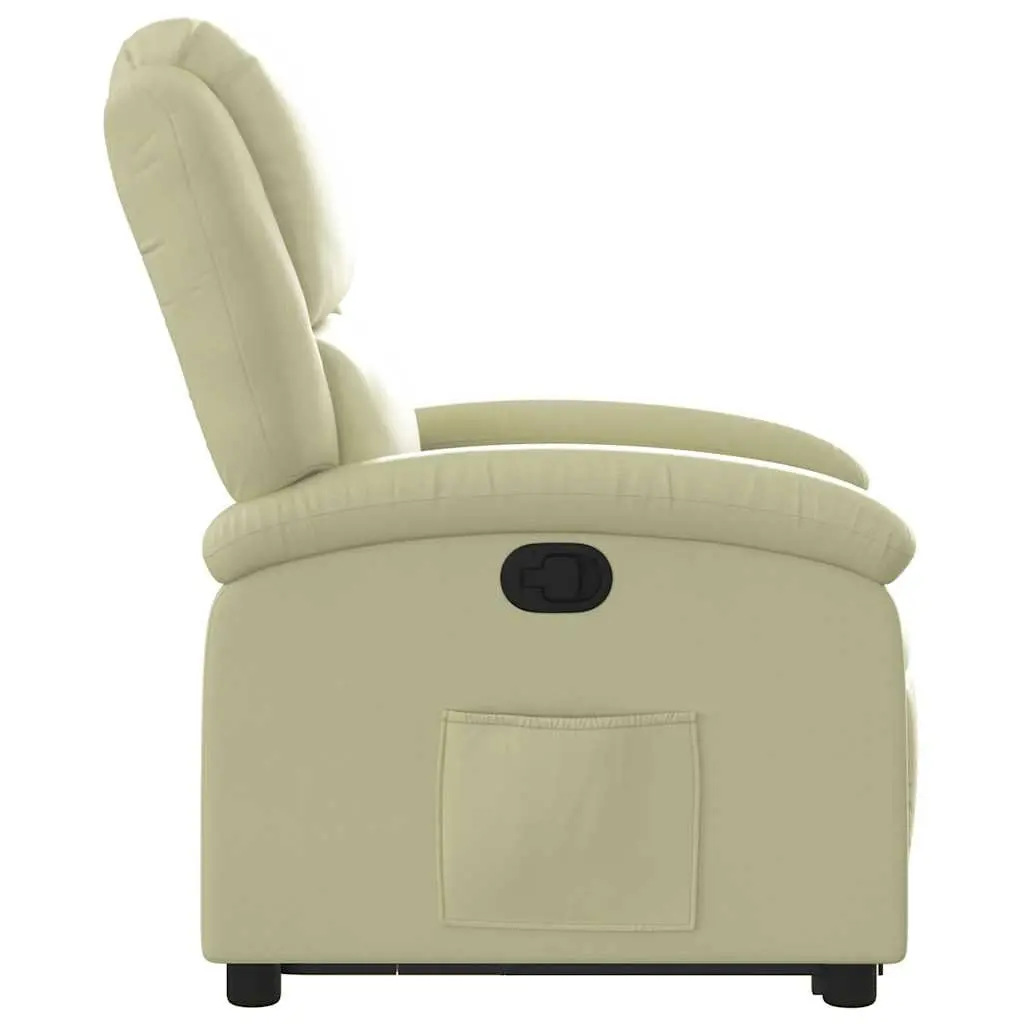 Stand Up Recliner Chair Cream Leather Power Lift Electric Elderly Armchair