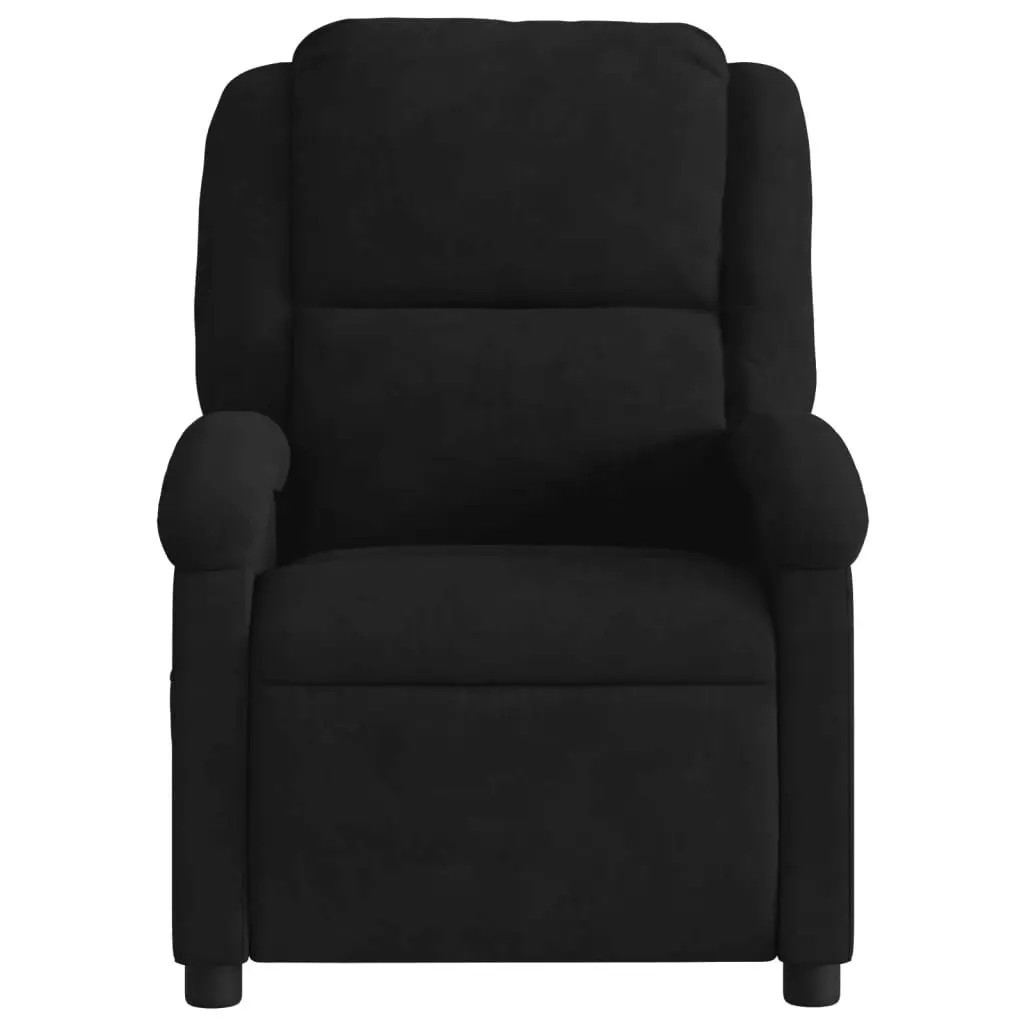 Electric Recliner Chair Black Velvet 135 Degrees Auto Reclining Backrest