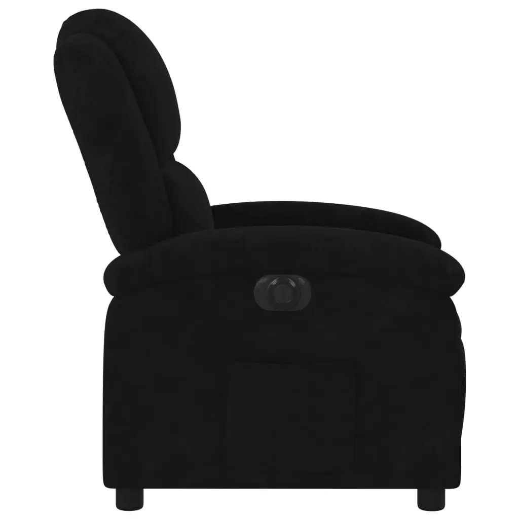 Electric Recliner Chair Black Velvet 135 Degrees Auto Reclining Backrest