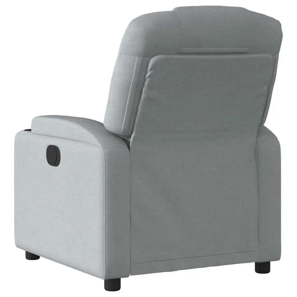 Recliner Chair Grey Fabric Manual Recline with Cup Holders Side Pocket
