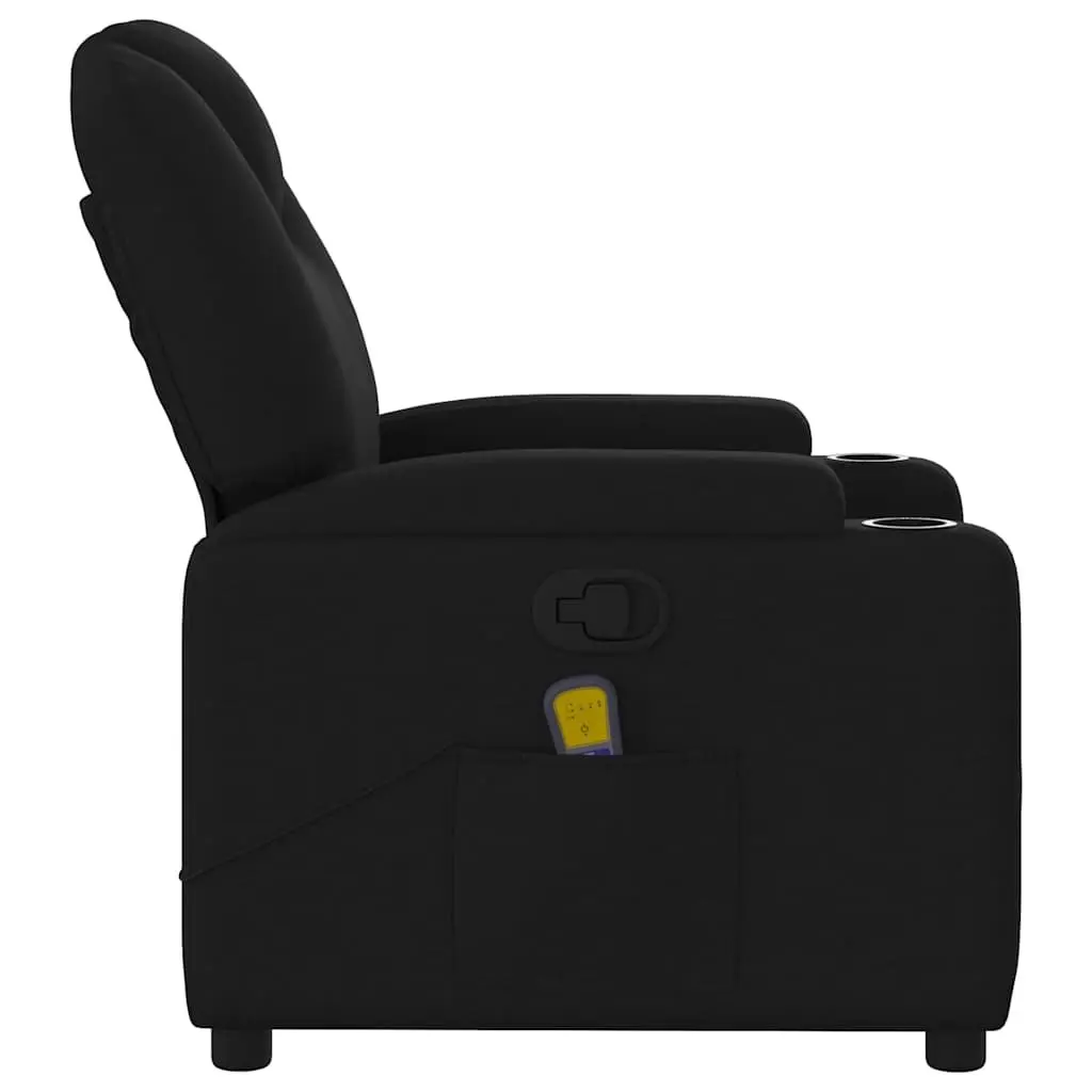 Massage Recliner Chair Black Fabric Manual Reclining with 6 Massage Points