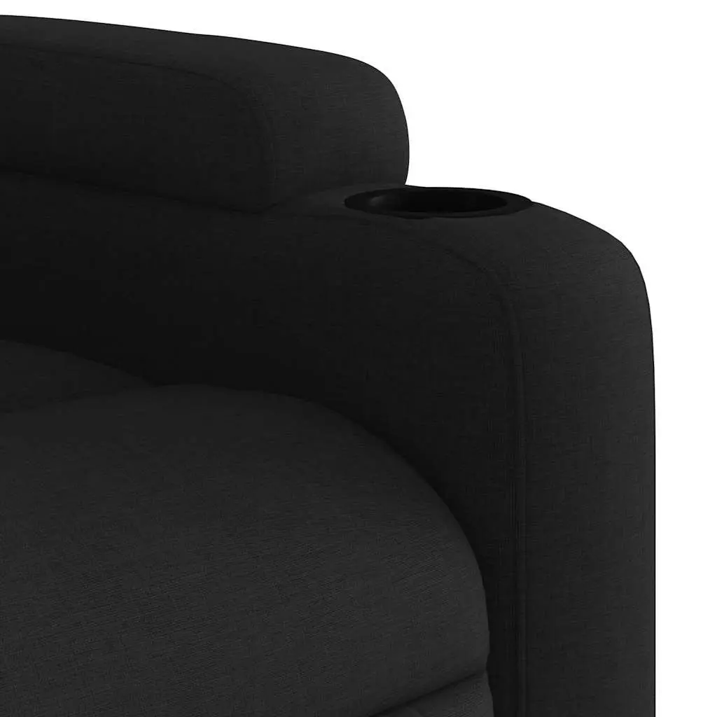 Massage Recliner Chair Black Fabric Manual Reclining with 6 Massage Points