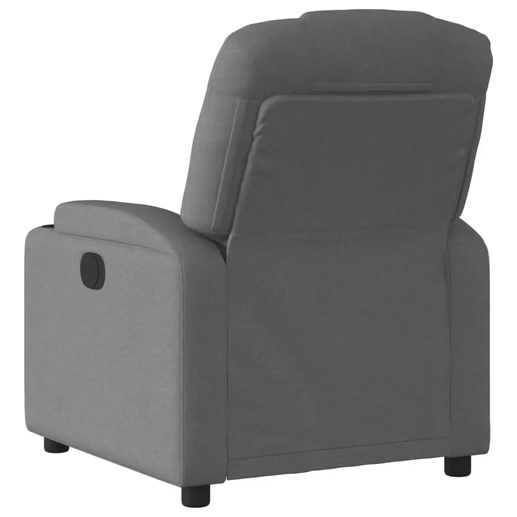 Electric Recliner Chair Grey Fabric Automatic Footrest Lounge Seat