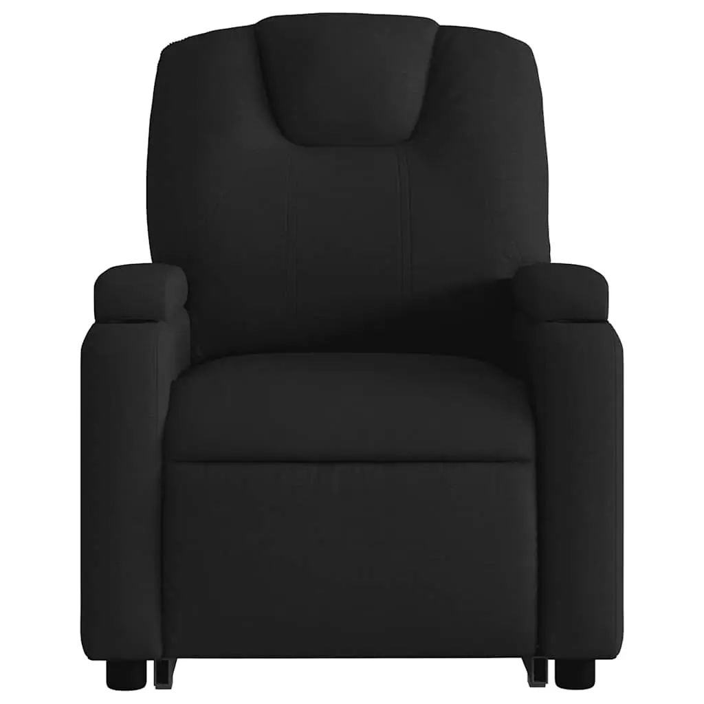 Electric Massage Chair Black Fabric Power Lift Recline Vibration