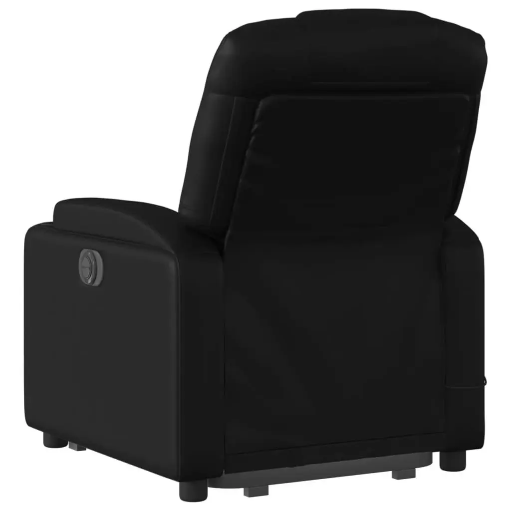Stand Up Massage Recliner Chair Black Faux Leather Power Lift Electric Armchair