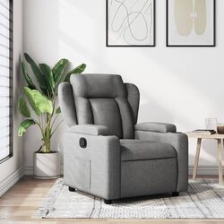 Concise Manual Reclining Armchair with Cup Holders