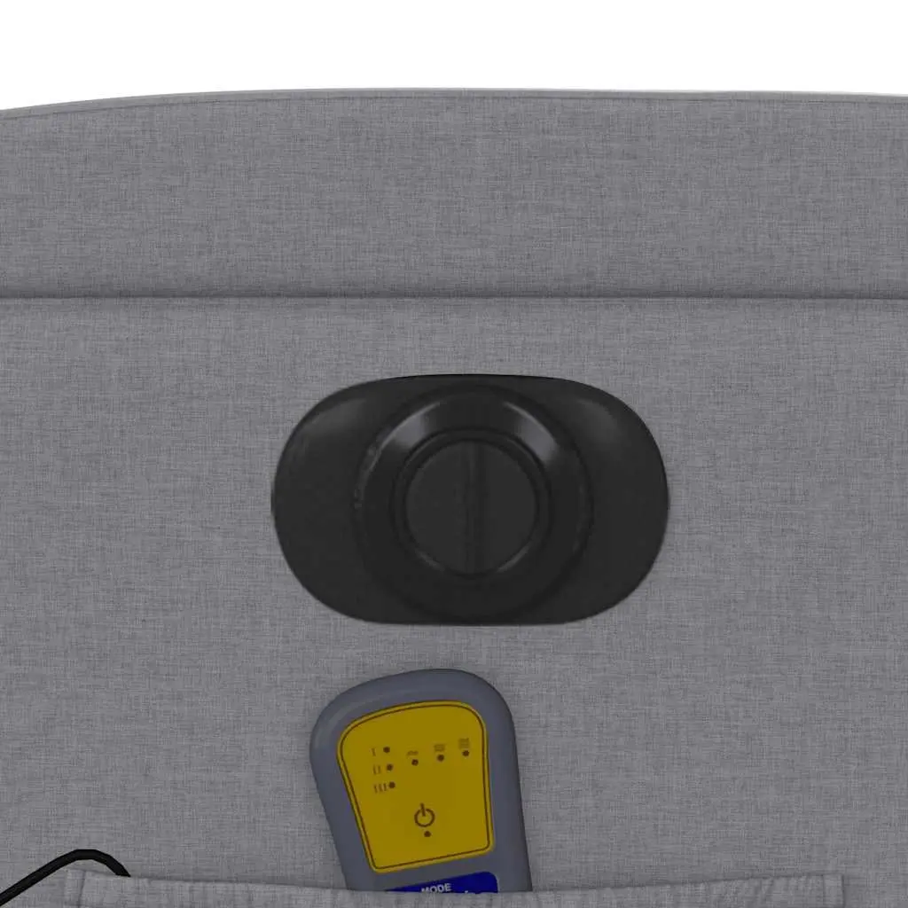 Electric Recliner Chair Grey Fabric Adjustable Footrest 6 Massage Points Motorised Function 135 Degrees