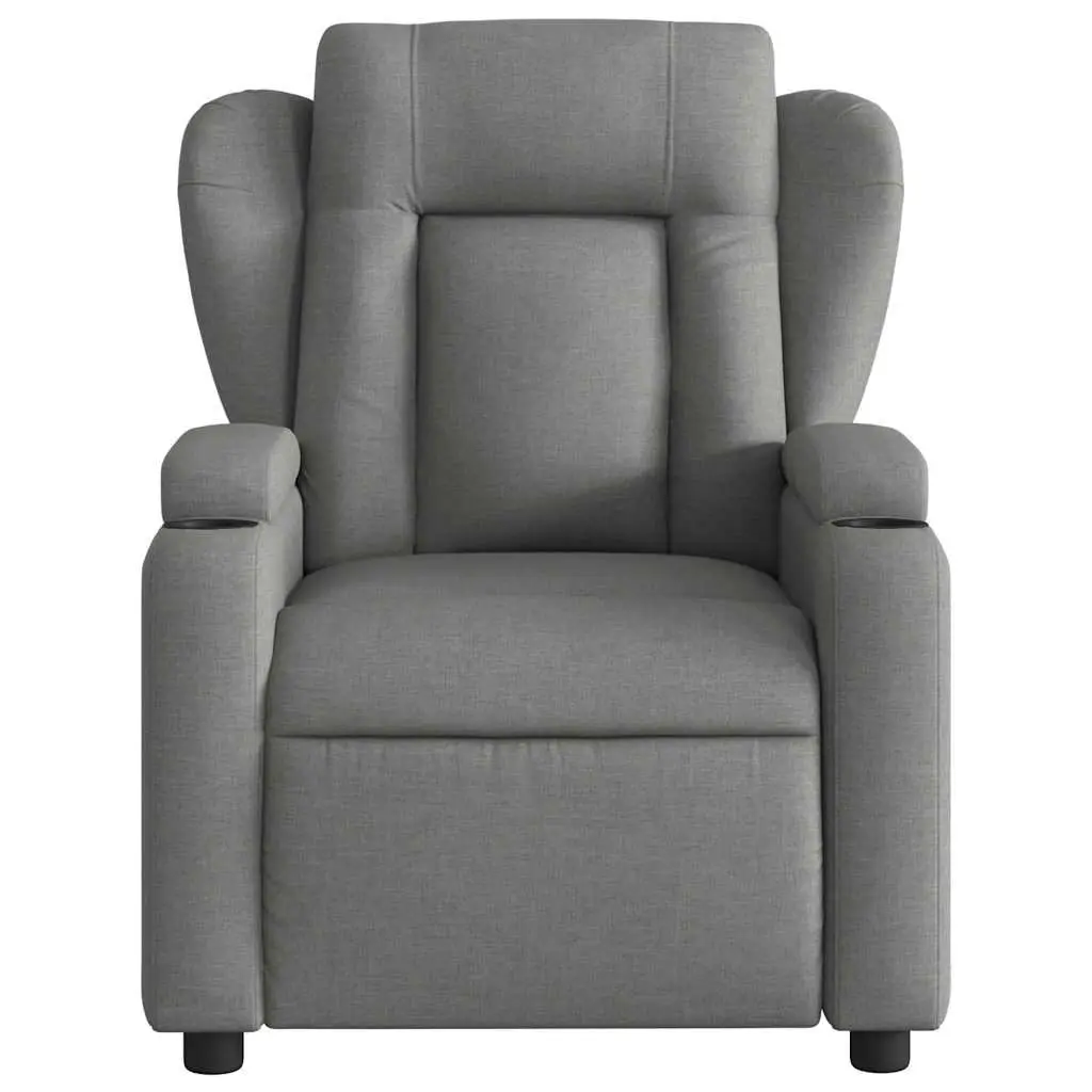 Electric Massage Recliner Chair Grey Fabric 135 Degrees Electric Reclining Vibration Massage Function