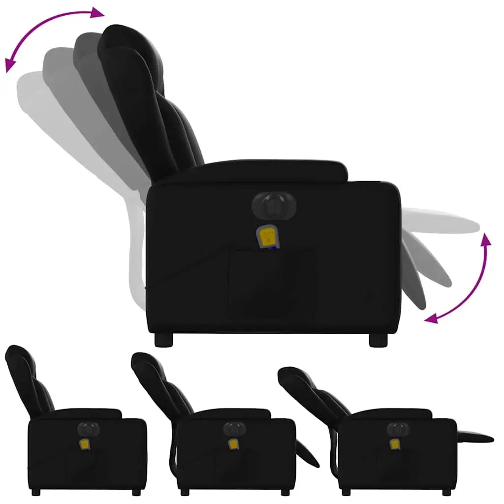 Electric Massage Recliner Chair Black Faux Leather 135 Degrees Automatic Reclining Vibration Massage