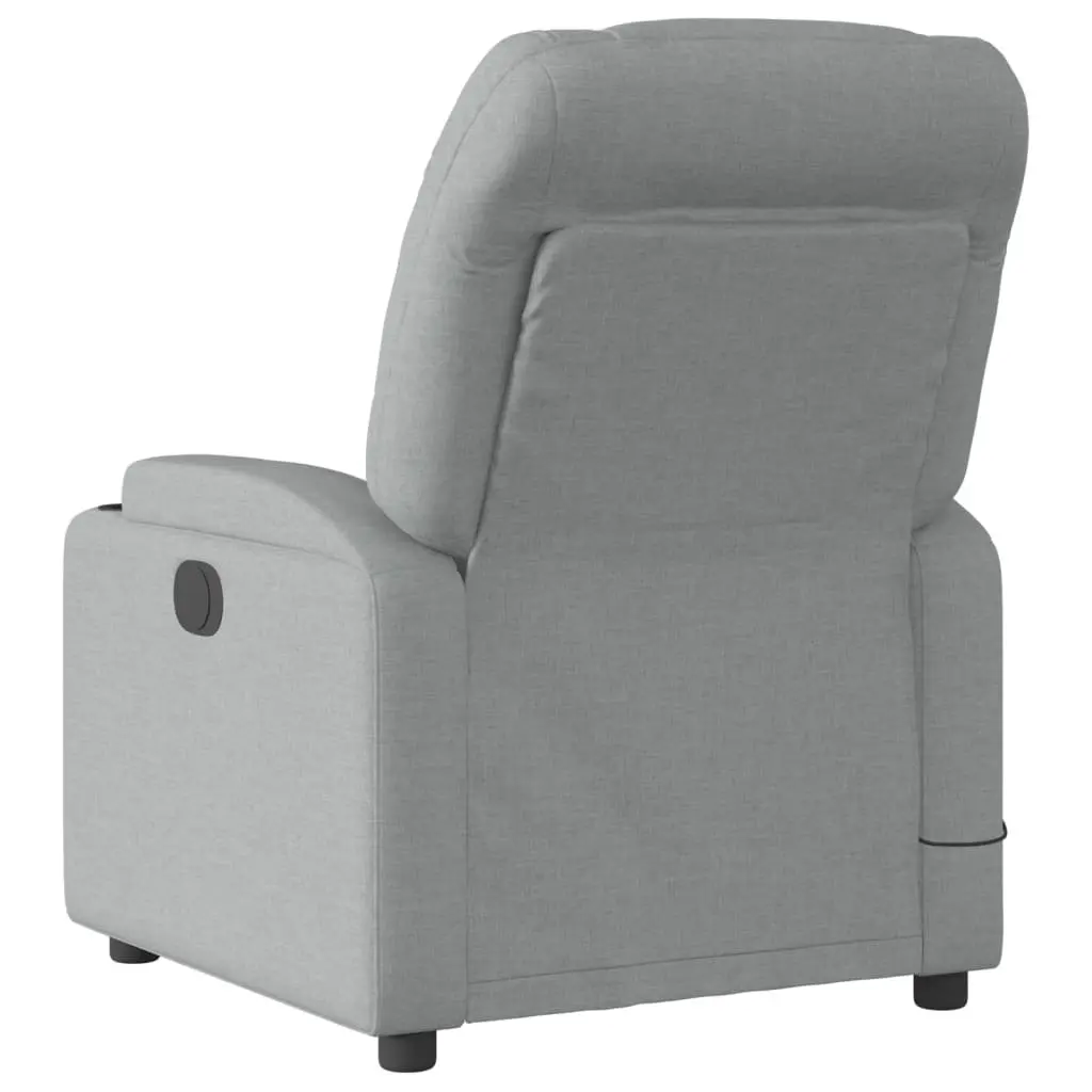 Massage Chair Grey Fabric Adjustable Footrest Vibration Manual Recliner for Living Room