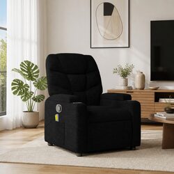 Compact Black Fabric Massage Recliner Chair