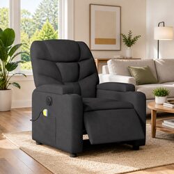 Concise Grey Electric Massage Recliner for Relaxation