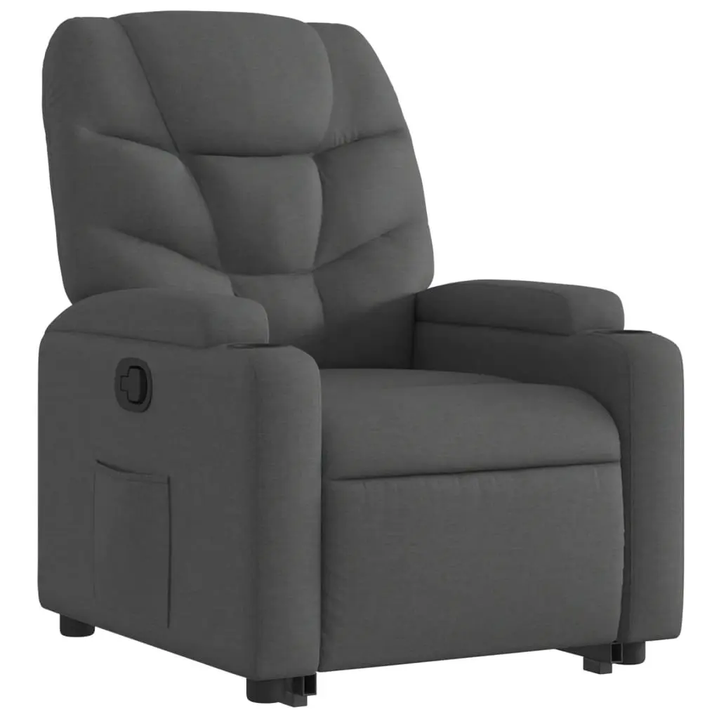 Grey Fabric Power Lift Recliner Chair