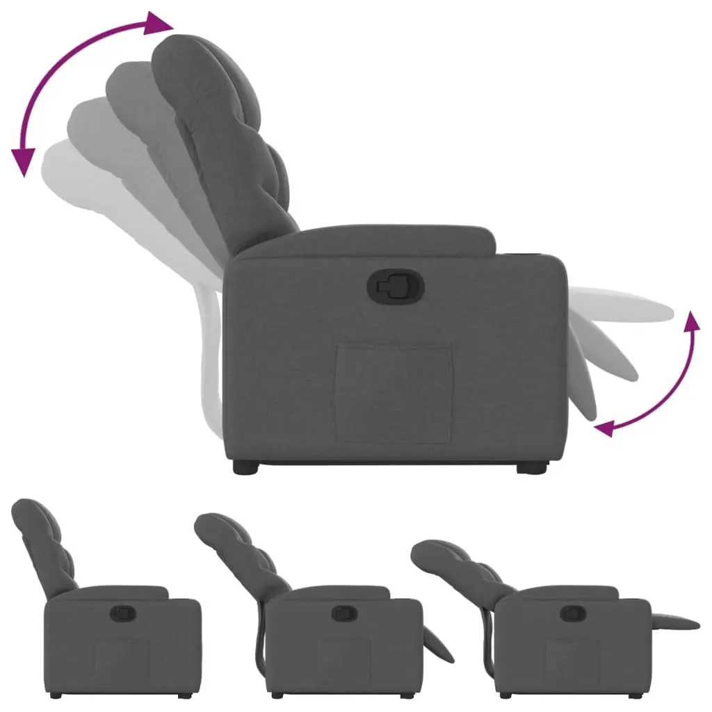 Grey Fabric Power Lift Recliner Chair