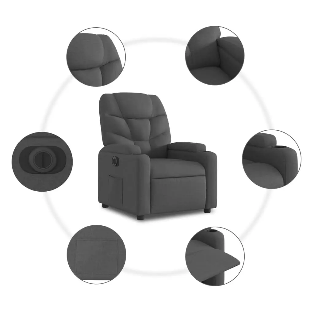 Electric Recliner Armchair Grey Power Lift Comfort