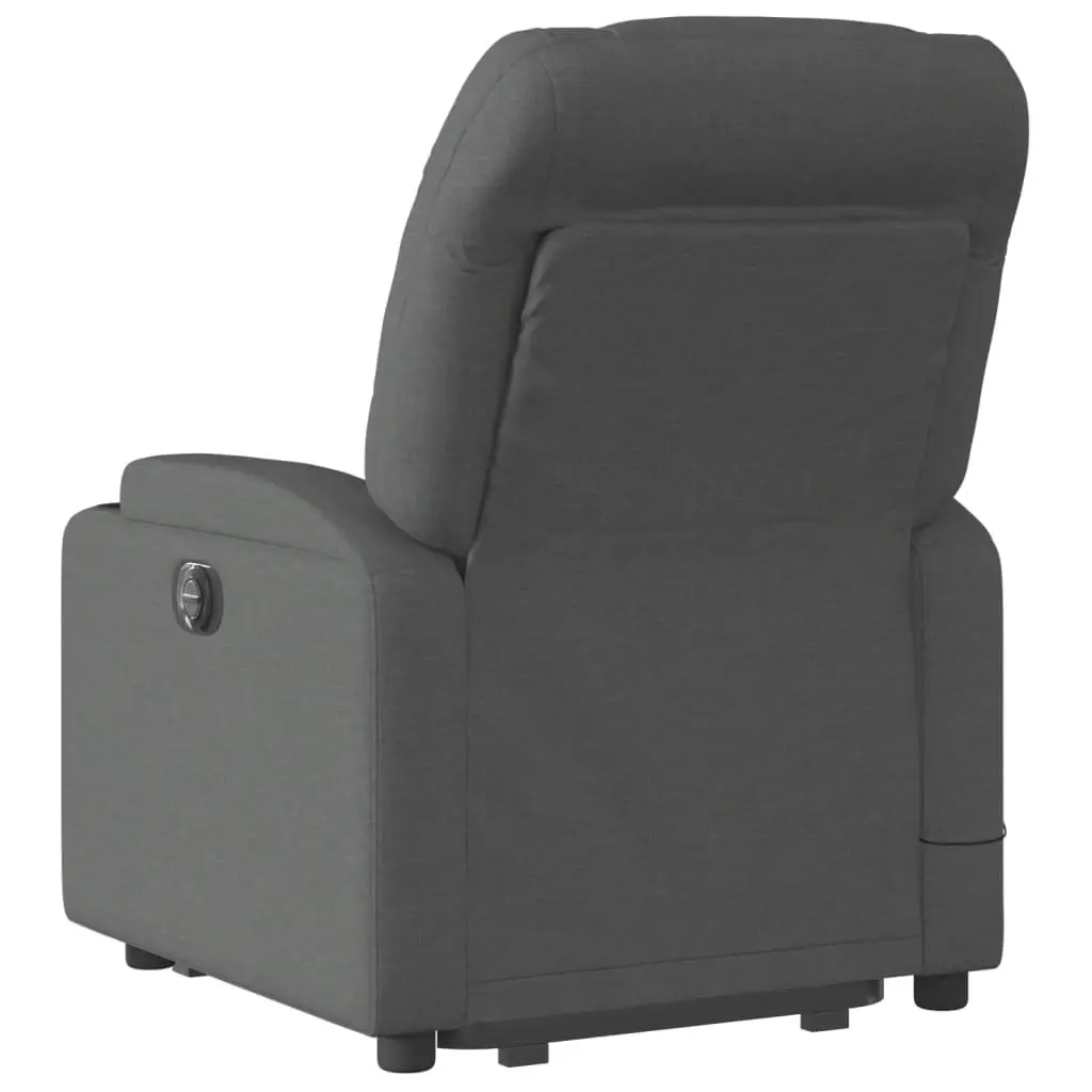 Electric Massage Recliner Chair Grey Fabric Power Lift 135 Degrees
