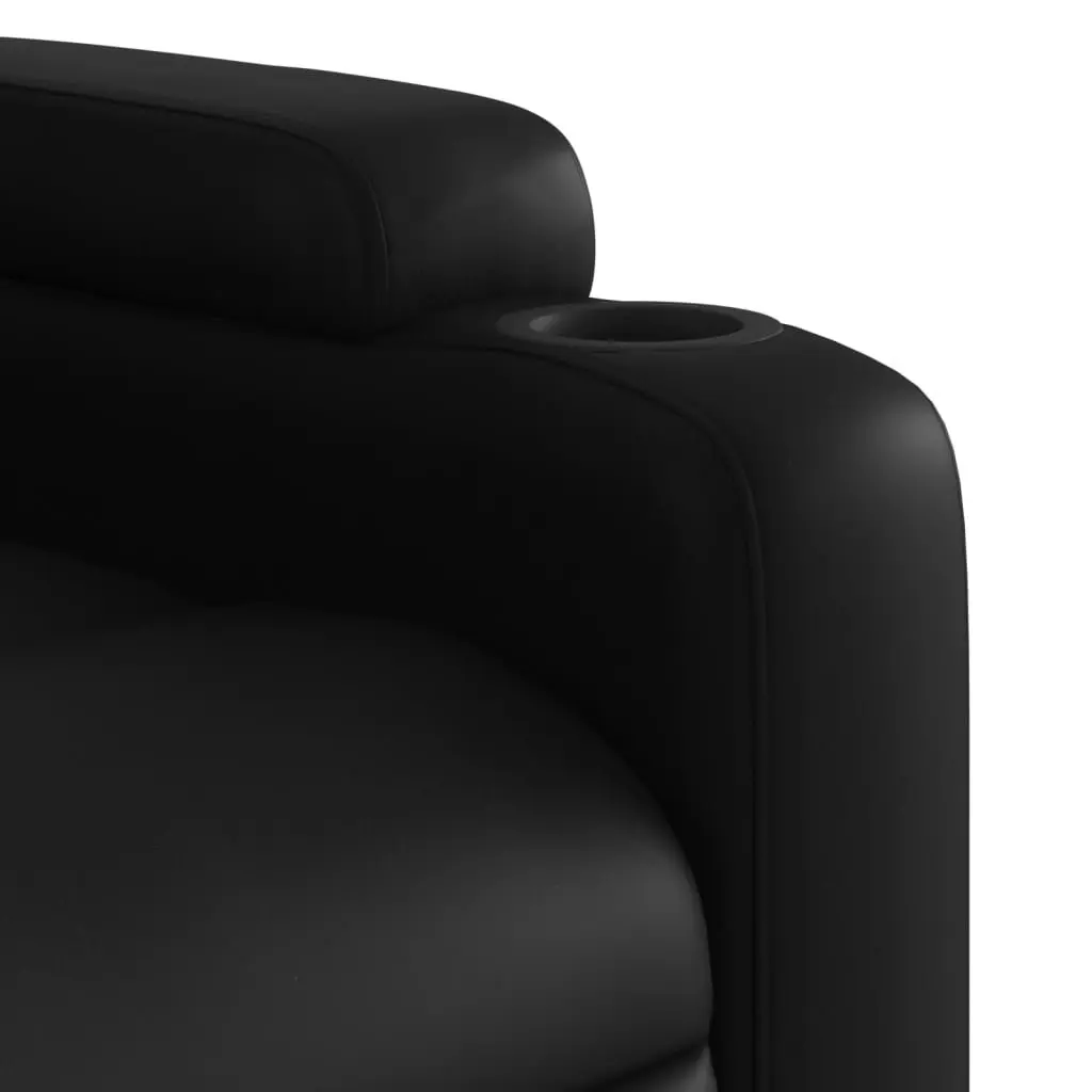 Electric Massage Chair Black Faux Leather Power Lift Recliner with Vibration Massage and Manual Reclining Capability