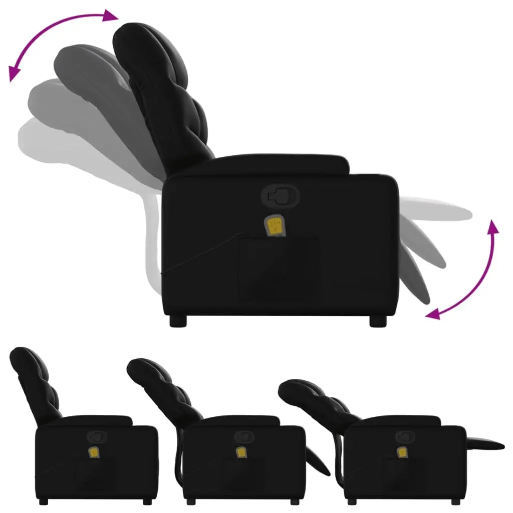 Electric Massage Chair Black Faux Leather Power Lift Recliner with Vibration Massage and Manual Reclining Capability