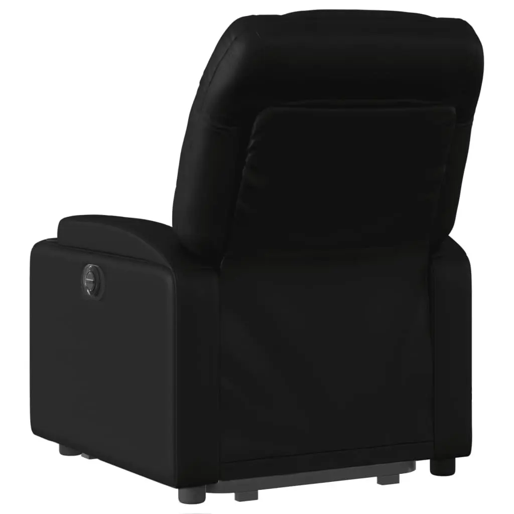 Electric Massage Chair Black Faux Leather Power Lift Recline 135 Degrees