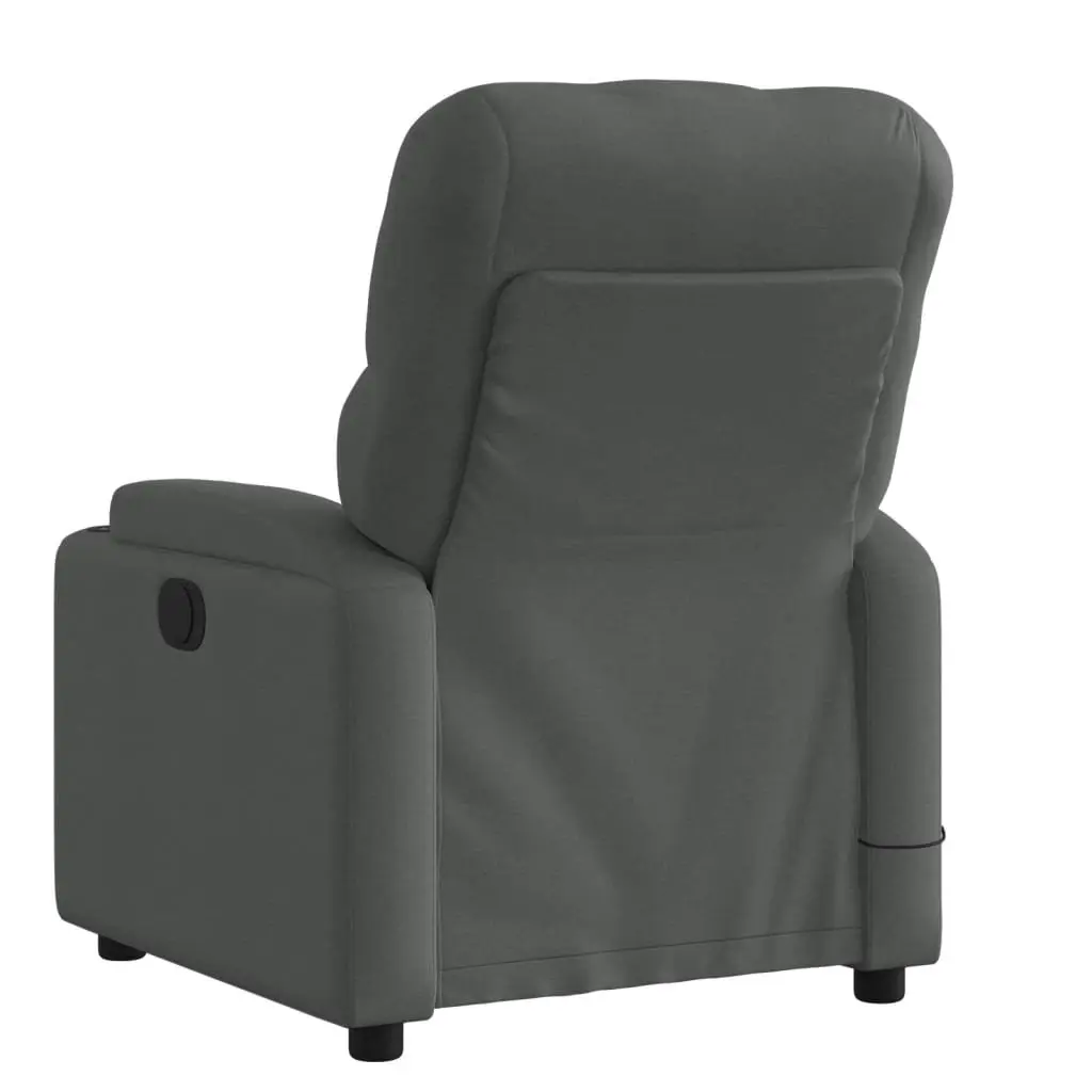 Massage Recliner Chair Grey Fabric Manual Reclining with Vibration Massage 135 Degrees