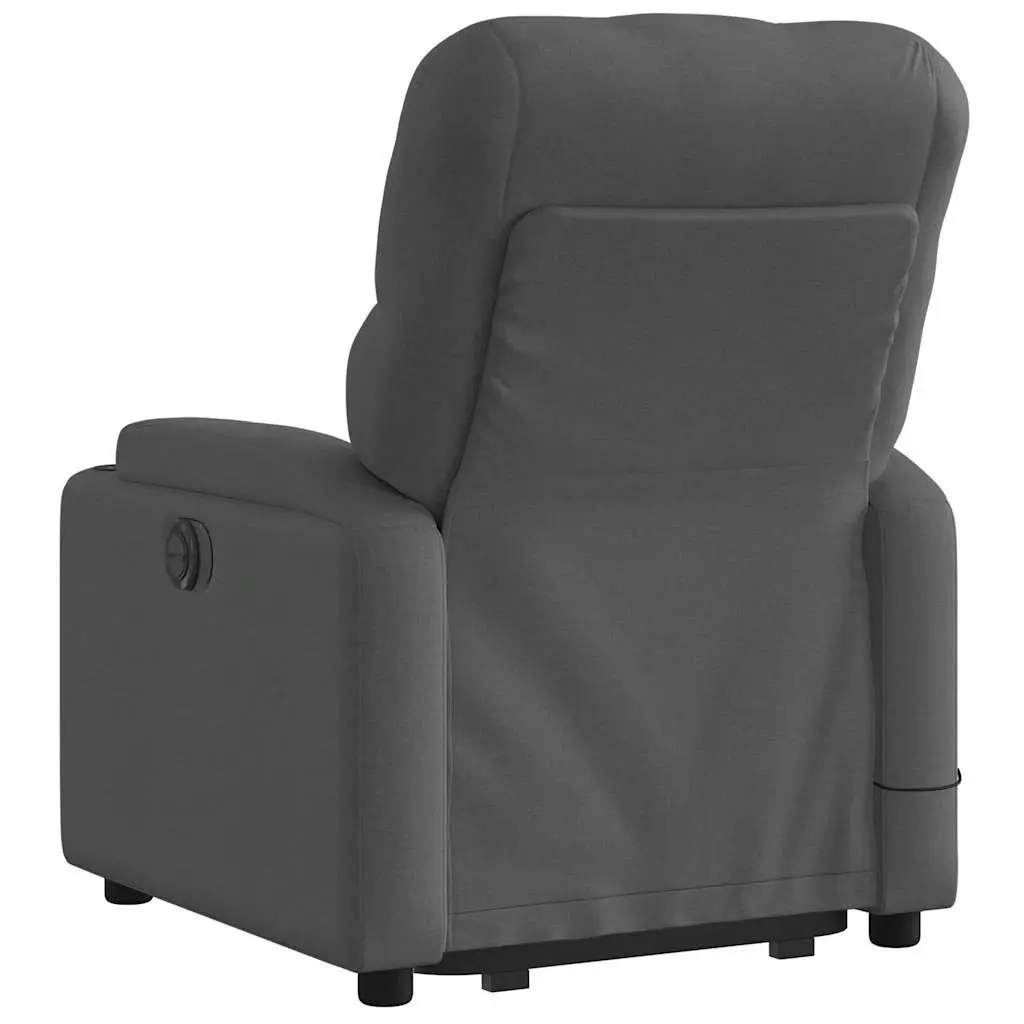 Massage Recliner Chair Grey Fabric Power Lift Manual Recline