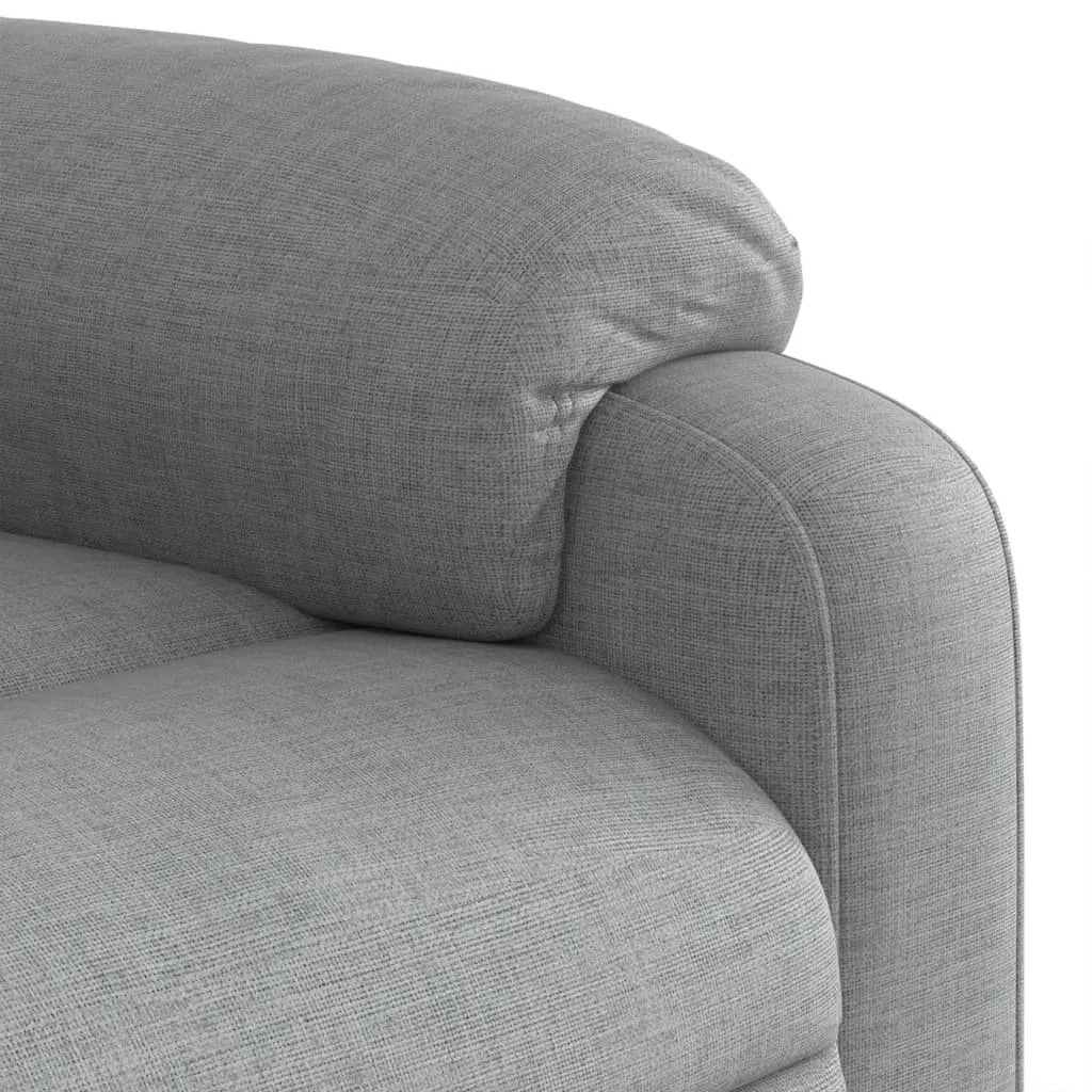 Electric Massage Recliner Chair Grey Fabric 135 Degrees Automatic Reclining 6 Point Vibration Massage