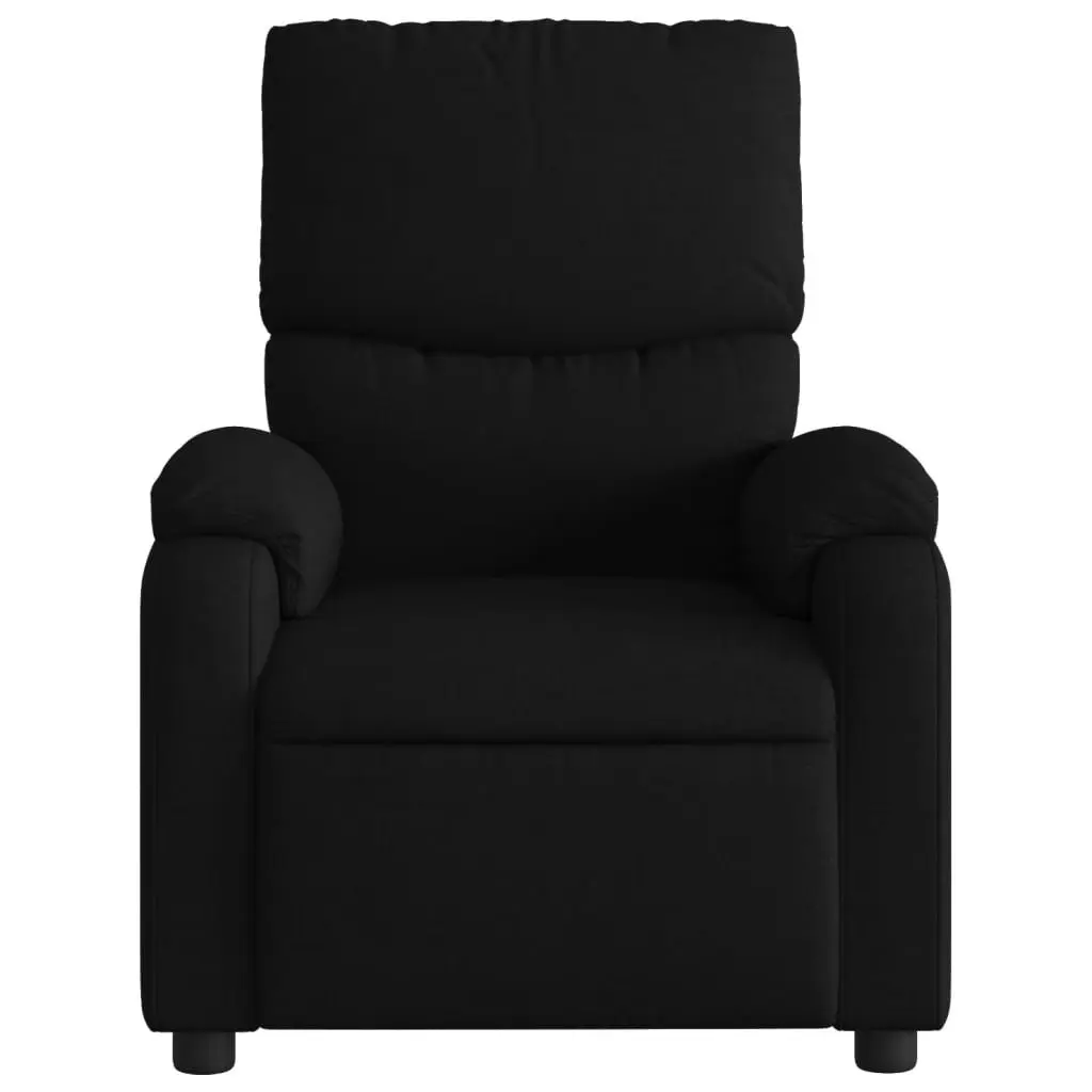 Electric Recliner Chair Black Fabric Automatic Footrest Massage Function