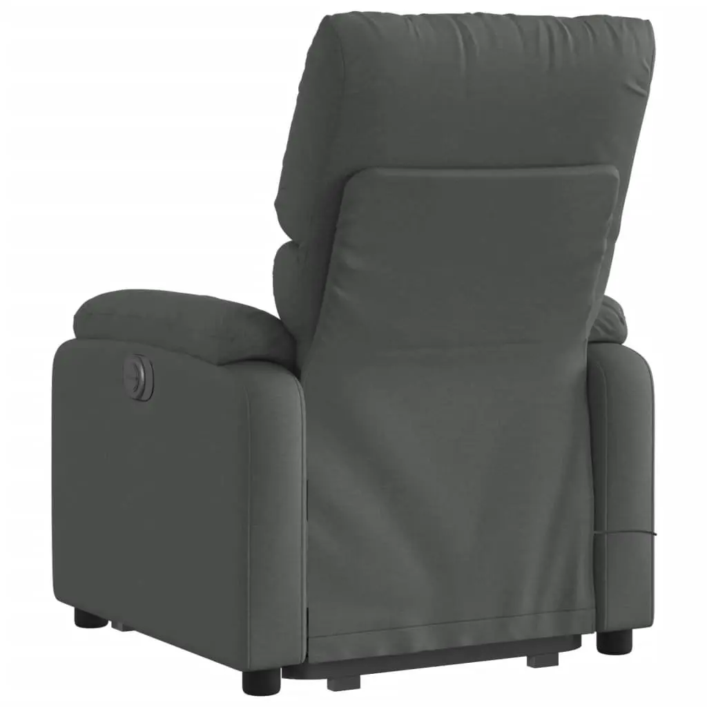 Electric Massage Recliner Chair Grey Fabric Power Lift Adjustable Backrest Vibration Massage