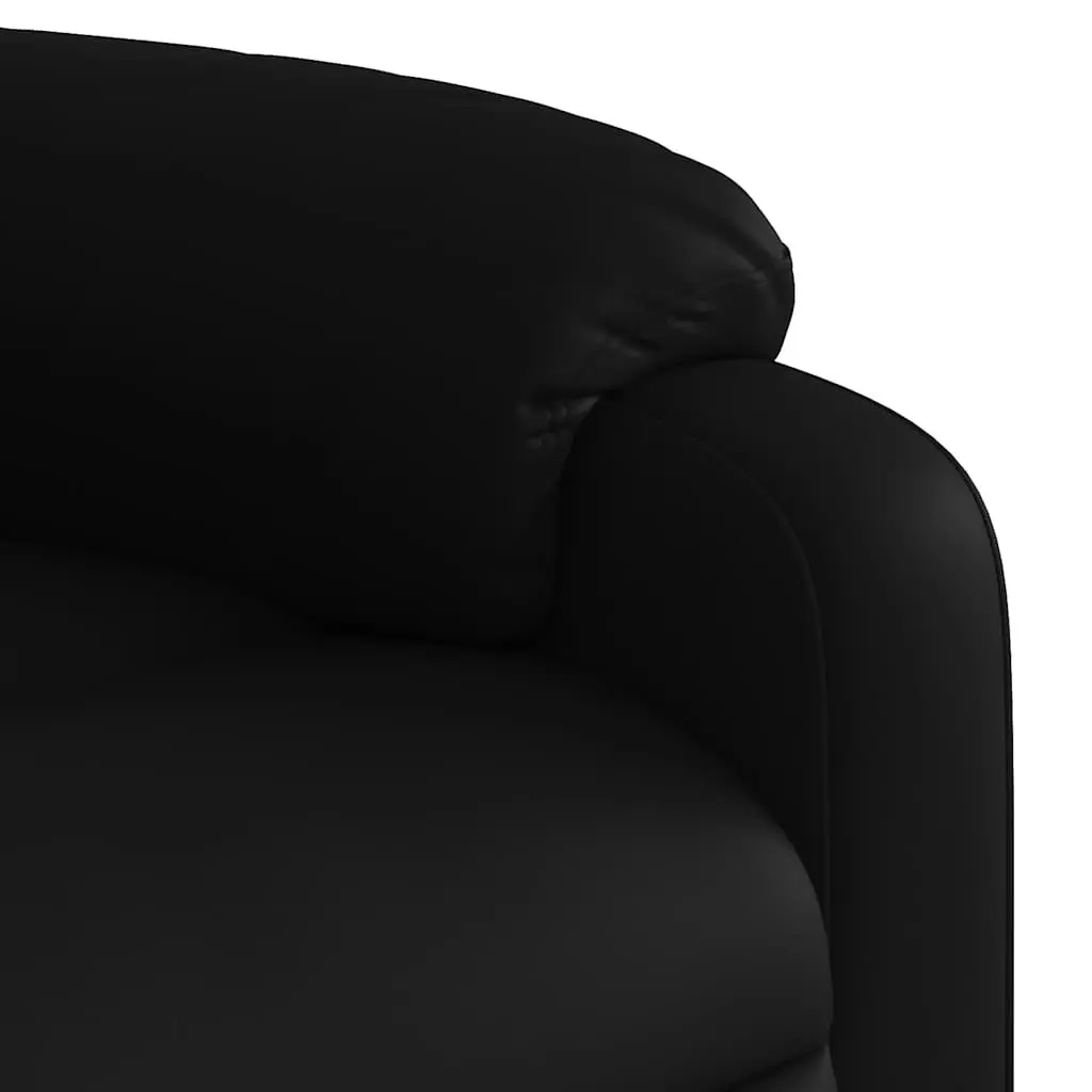 Electric Massage Recliner Chair Black Faux Leather Automatic Recline 135 Degrees