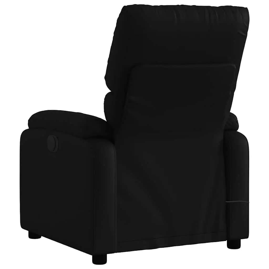Electric Massage Recliner Chair Black Faux Leather Automatic Recline 135 Degrees