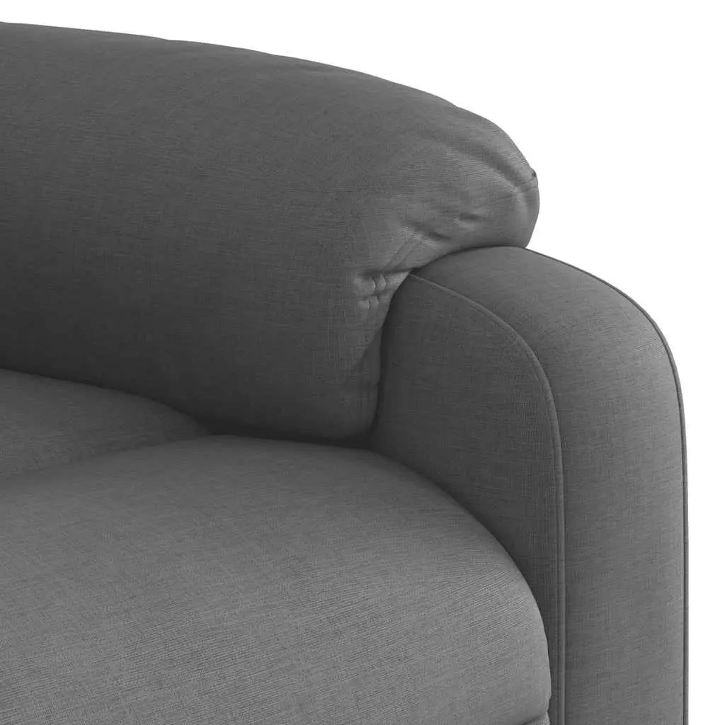 Electric Massage Recliner Chair Grey Fabric Power Lift Manual Recline 6 Point Vibration Massage