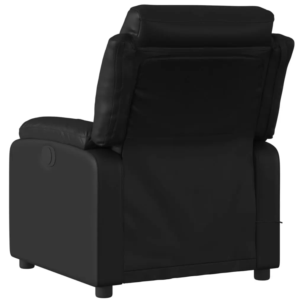 Black Faux Leather Massage Recliner Chair Manual Vibration 135 Degrees Adjustable Armchair
