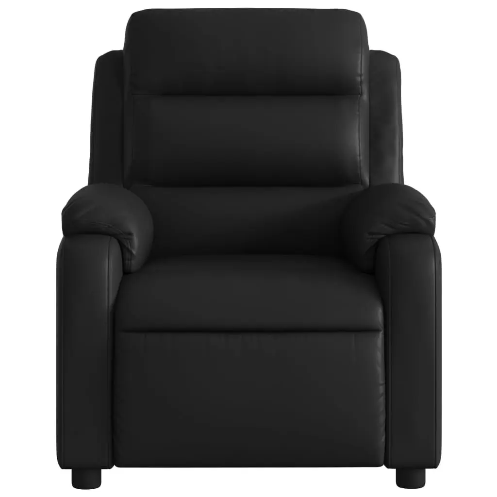 Black Faux Leather Massage Recliner Chair Manual Vibration 135 Degrees Adjustable Armchair