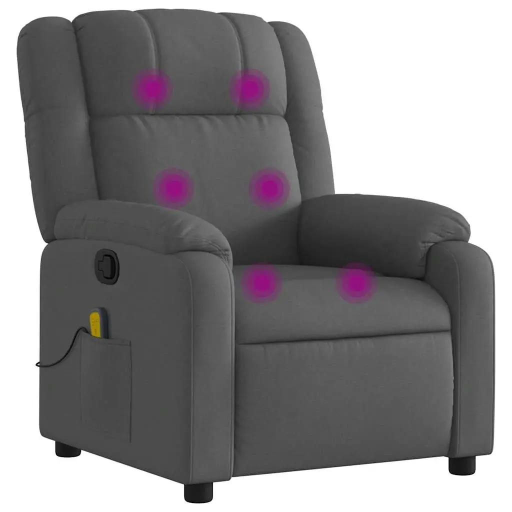 Grey Manual Reclining Chair with Vibration Massage