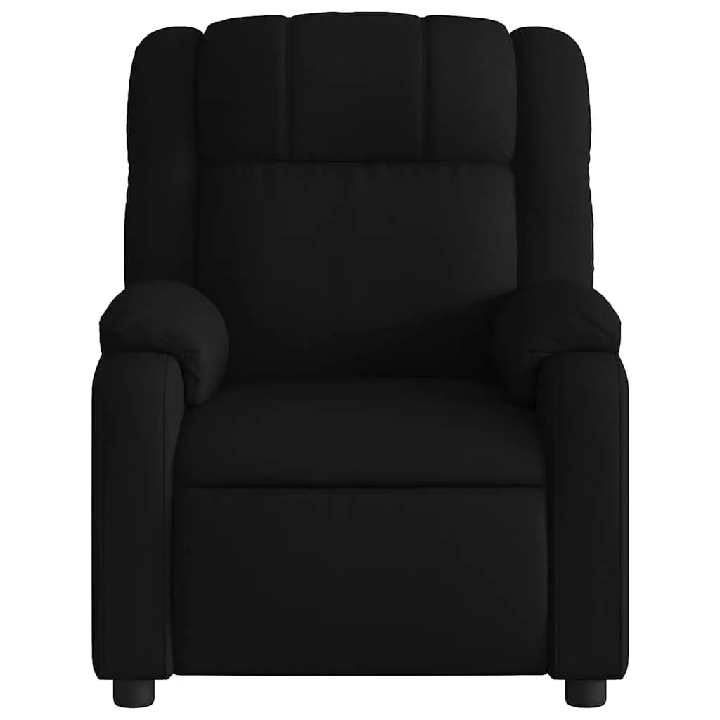 Massage Recliner Chair Black Fabric Manual Reclining Armchair with 6 Vibration
