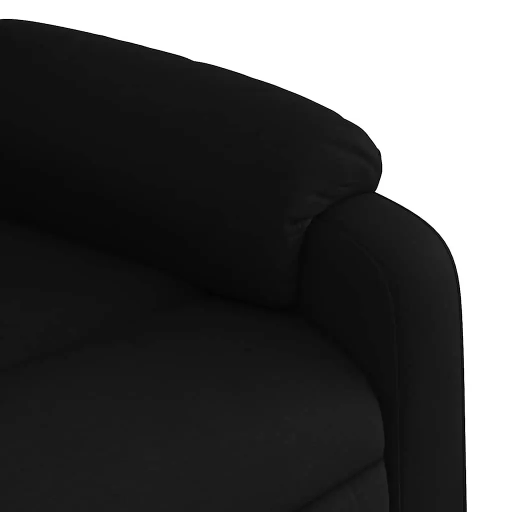 Electric Massage Recliner Chair Black Fabric Spacious Padded Seat Automatic Reclining Function