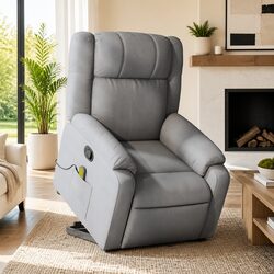 Concise Design of the Grey Fabric Massage Recliner Chair