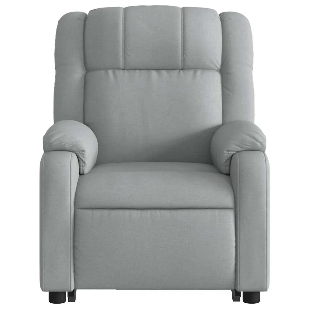 Electric Massage Chair Grey Fabric Power Lift Recline 135 Degree Tilt