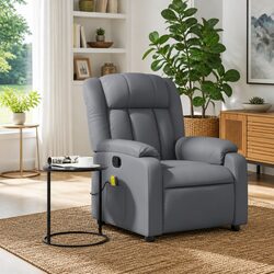 Grey Faux Leather Massage Recliner Chair - Simply Effective