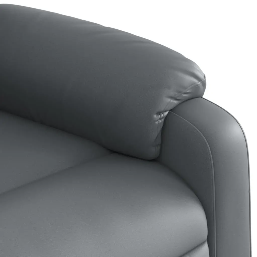 Electric Massage Recliner Chair Grey Faux Leather Adjustable Footrest 135 Degrees