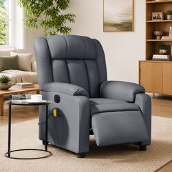 Grey Faux Leather Massage Recliner Chair — Relax Confidently